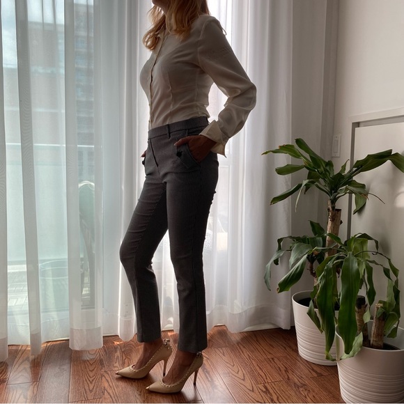 Womens Cropped Dressy Checkered Black and White Pants Size Small - Picture 9 of 9